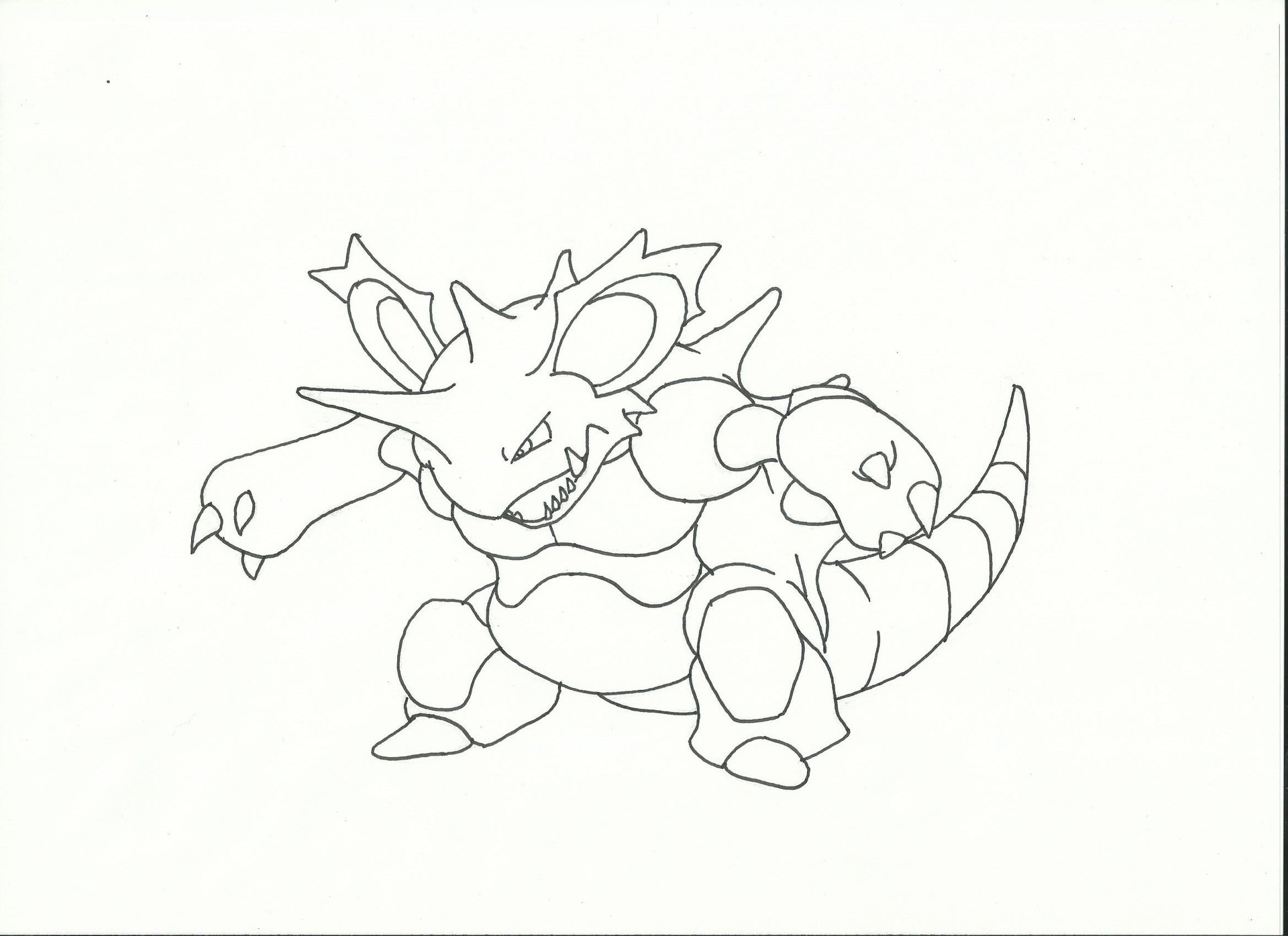 ポケモンのニドキングを描いてみた お絵かき大好きブログ