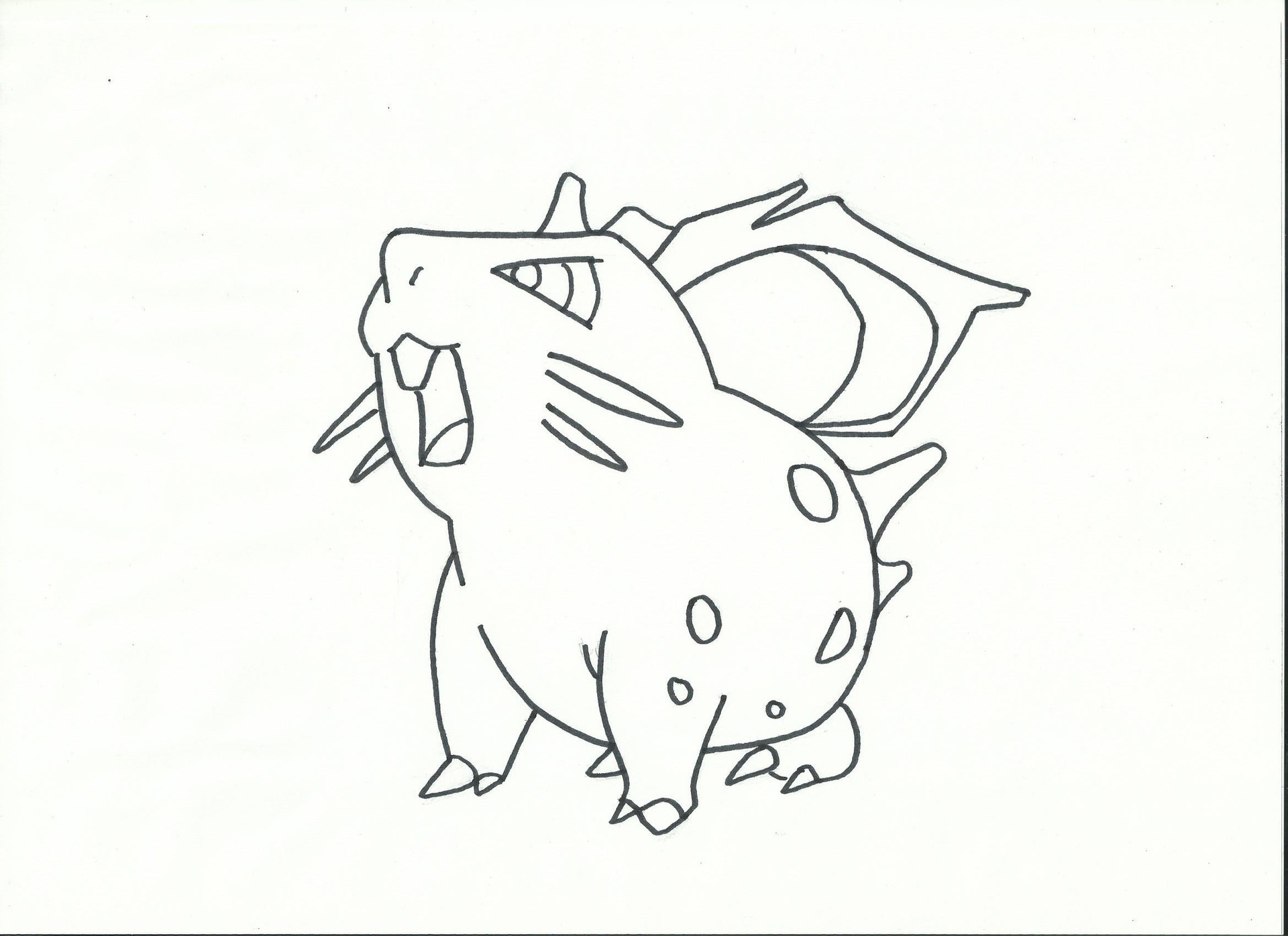 ポケモンのニドラン を描いてみた お絵かき大好きブログ