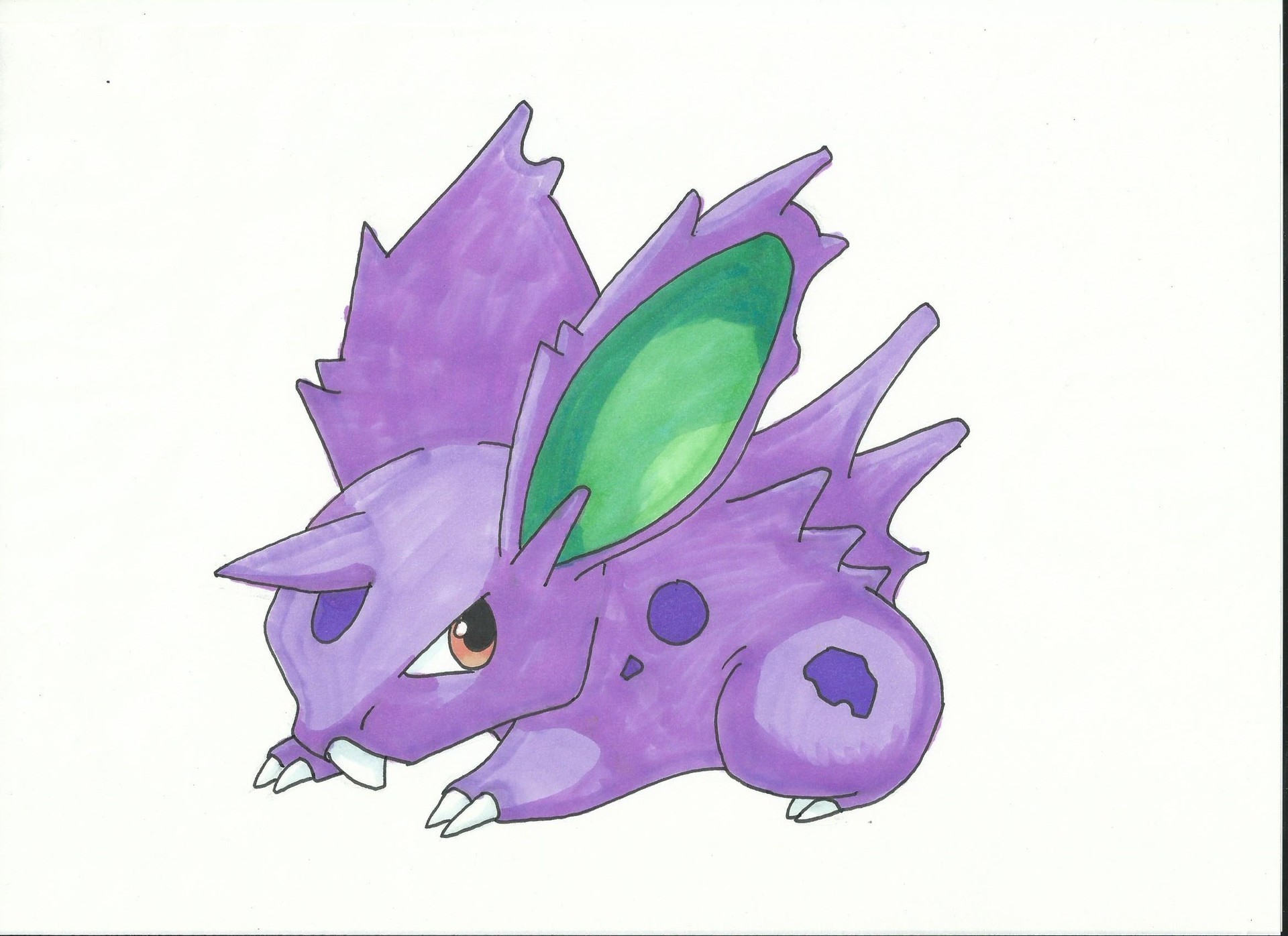 ポケモンのニドラン を描いてみた お絵かき大好きブログ