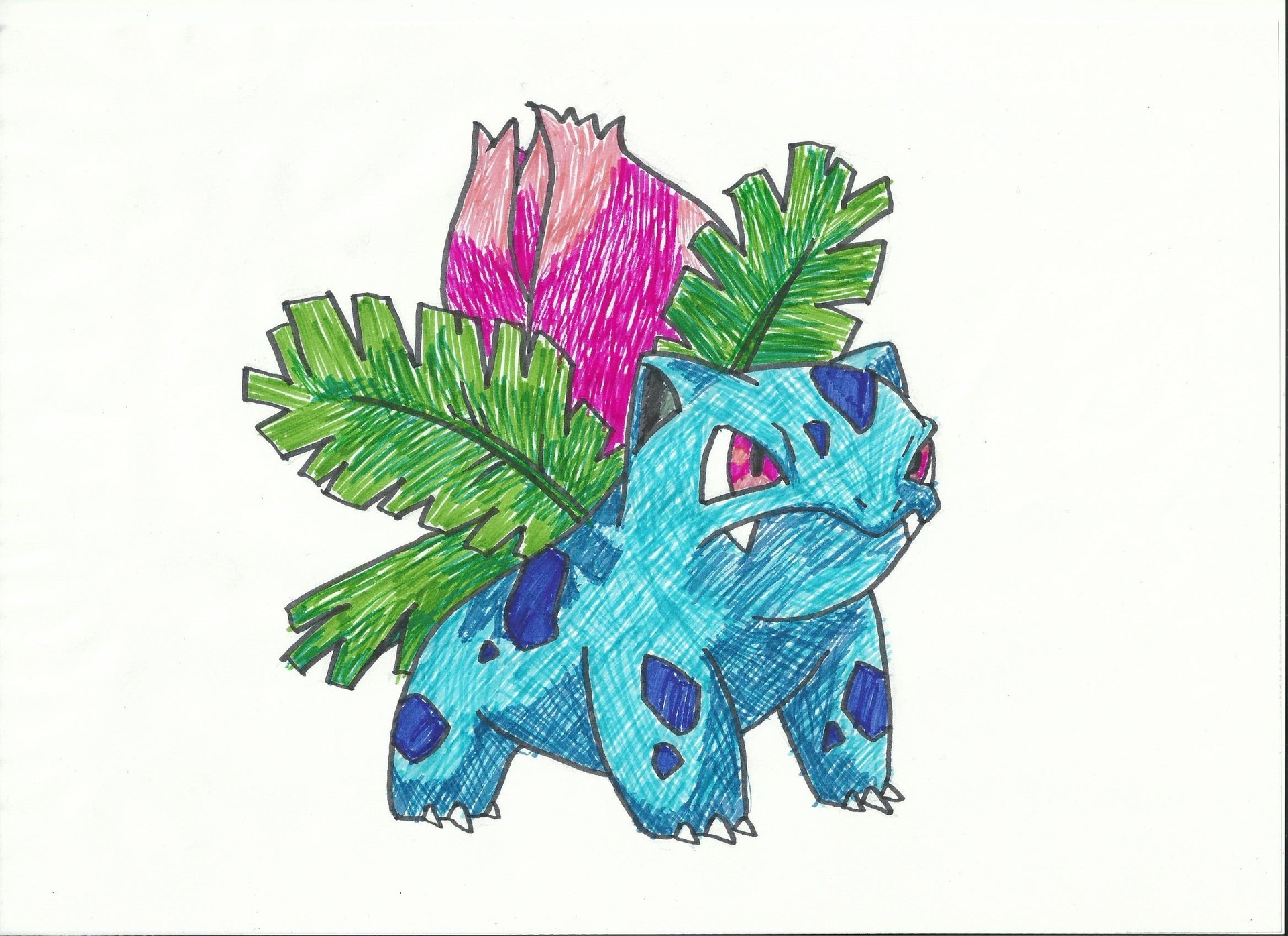 ポケモンのフシギソウを描いてみた お絵かき大好きブログ