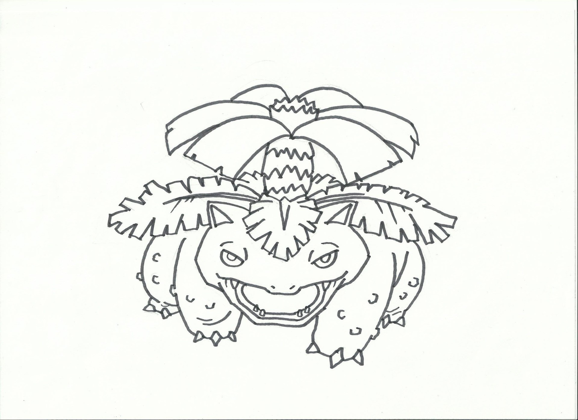 ポケモンのフシギバナを描いてみた お絵かき大好きブログ